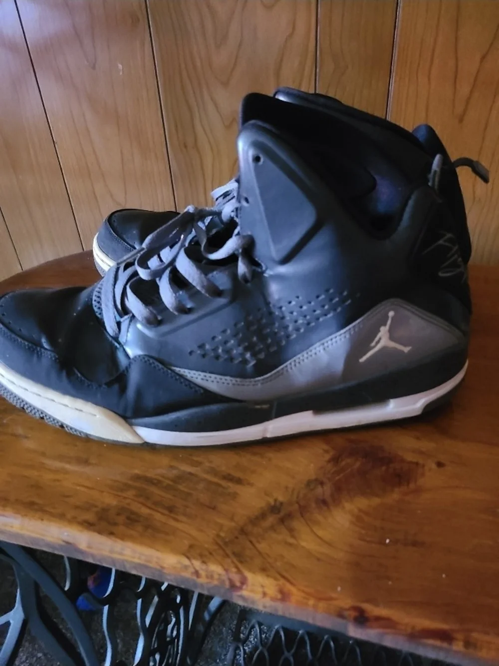 Jordan Men's Black Athletic Sneakers with Subtle Silver Accents